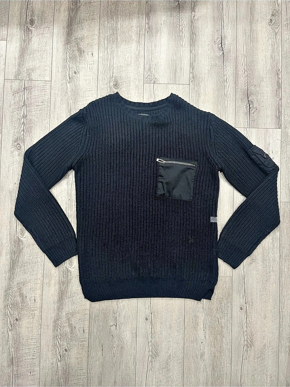 Urban Identity Men's Black Knit Crewneck Sweater XL
